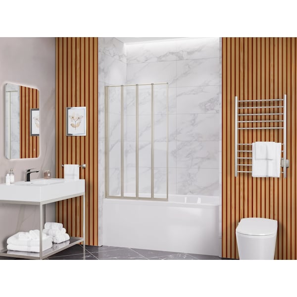 Anzzi 56 in. x 33 in. Accordion-Style Framed Brushed Nickel Bathtub Shower Door SD-AZ16-01BN - main